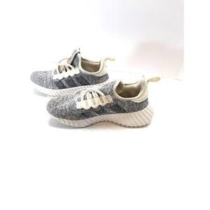 Adidas Men’s Size 8 Gray White Knit Athletic Running Shoes Sneakers